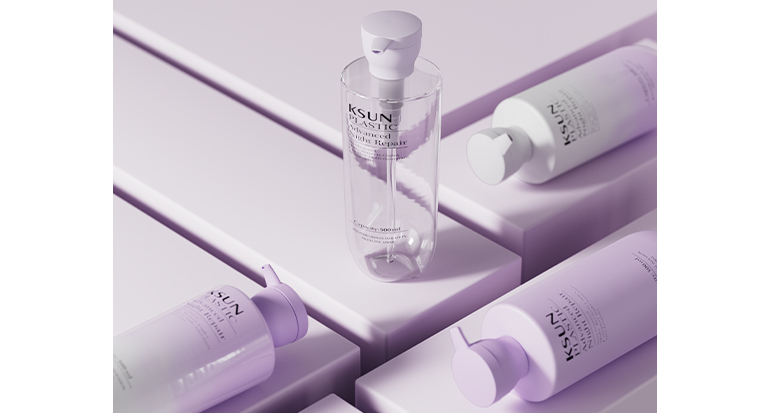 定制丨上圆下方叶子沐浴露瓶